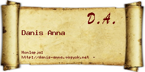 Danis Anna névjegykártya